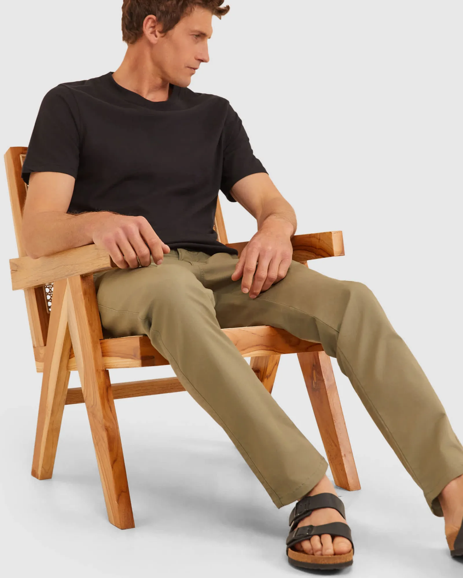 New Sportscraft Smith Tapered Chinos in Olive