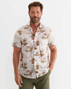 Clearance Sportscraft Somers Short Sleeve Cotton Shirt in Multi