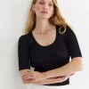 Discount Sportscraft Sparkling Rib Knit Tee in Navy
