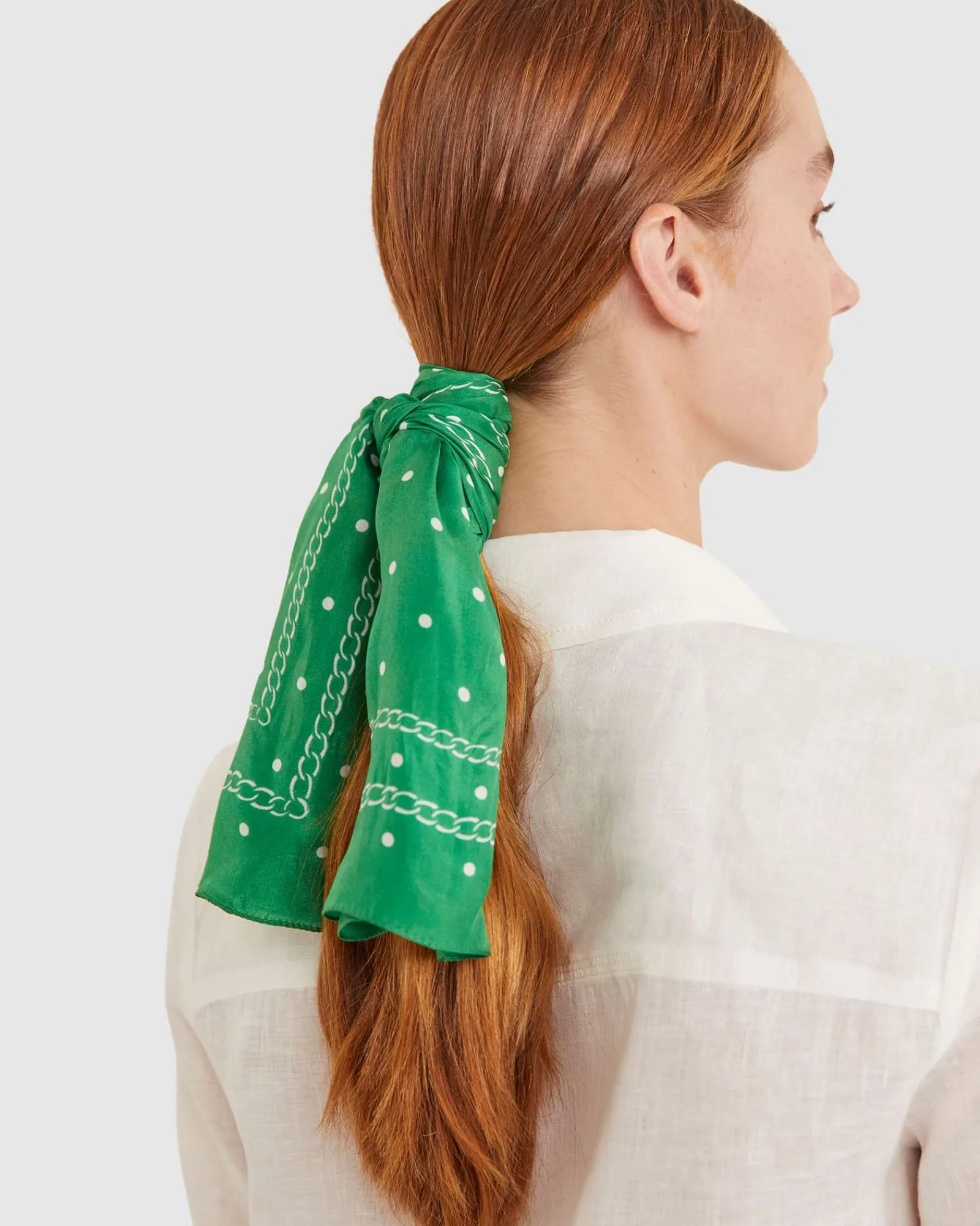 Fashion Sportscraft Spot Silk Scarf in Green