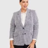 Outlet Sportscraft Stefania Textured Blazer in Navy