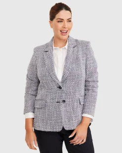 Outlet Sportscraft Stefania Textured Blazer in Navy