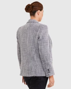 Outlet Sportscraft Stefania Textured Blazer in Navy