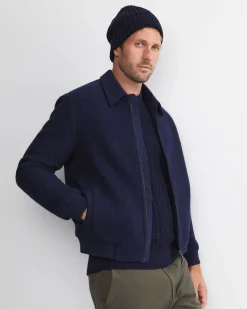 Clearance Sportscraft Stephen Bomber Jacket in Navy