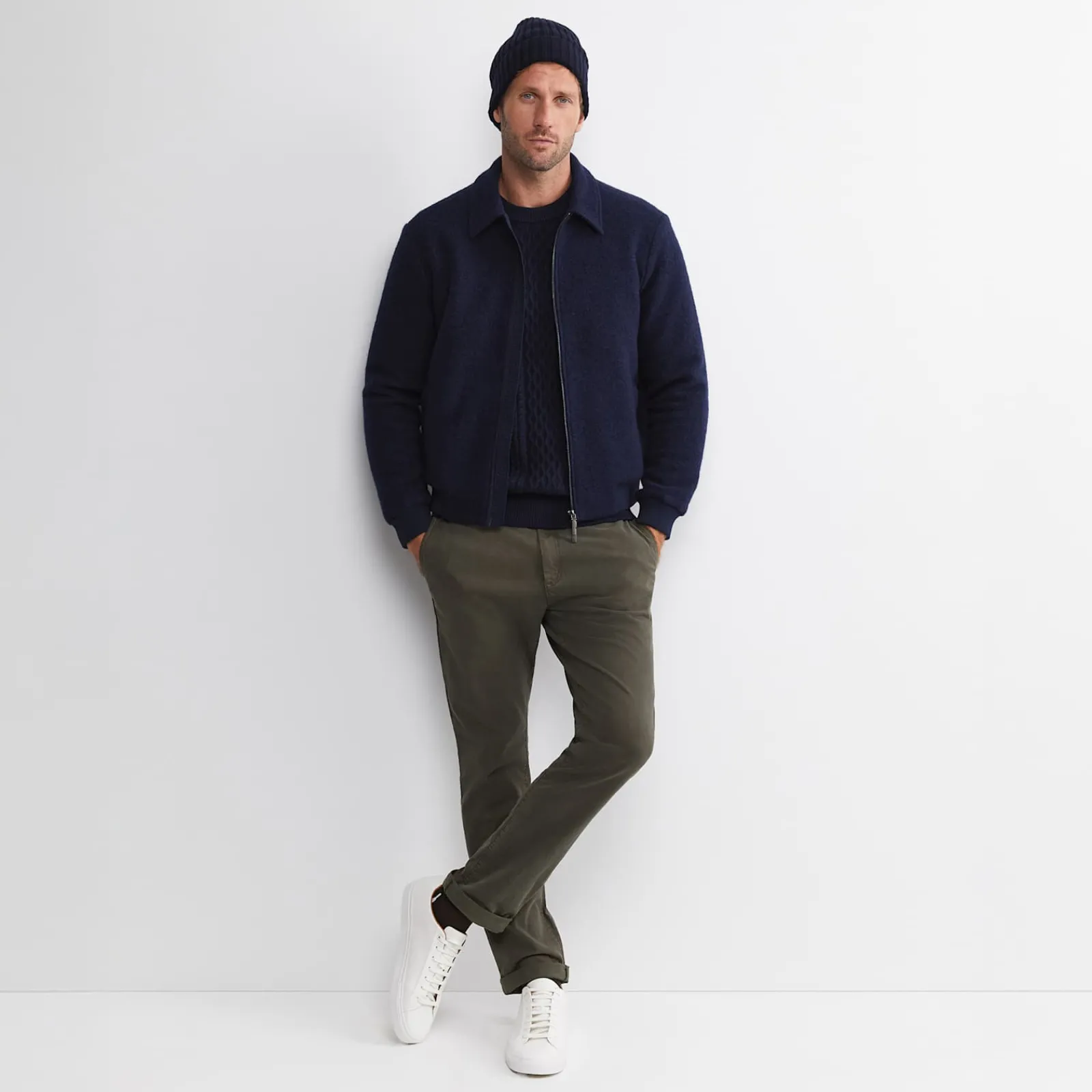 Clearance Sportscraft Stephen Bomber Jacket in Navy