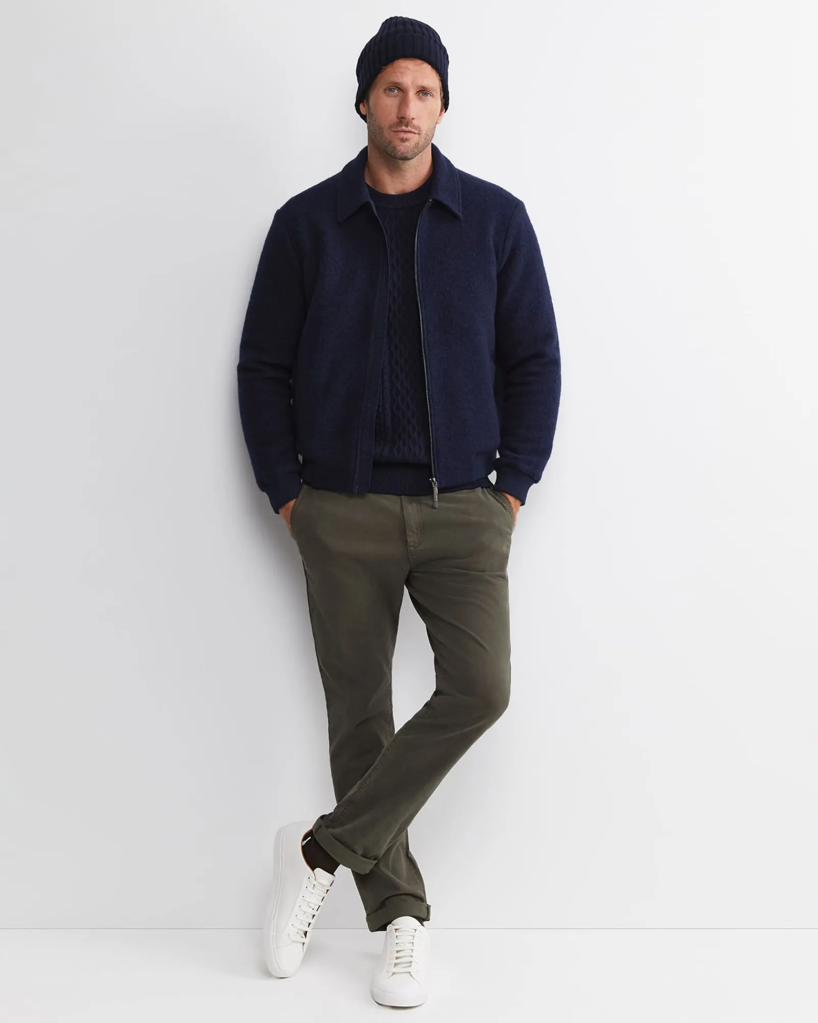 Clearance Sportscraft Stephen Bomber Jacket in Navy