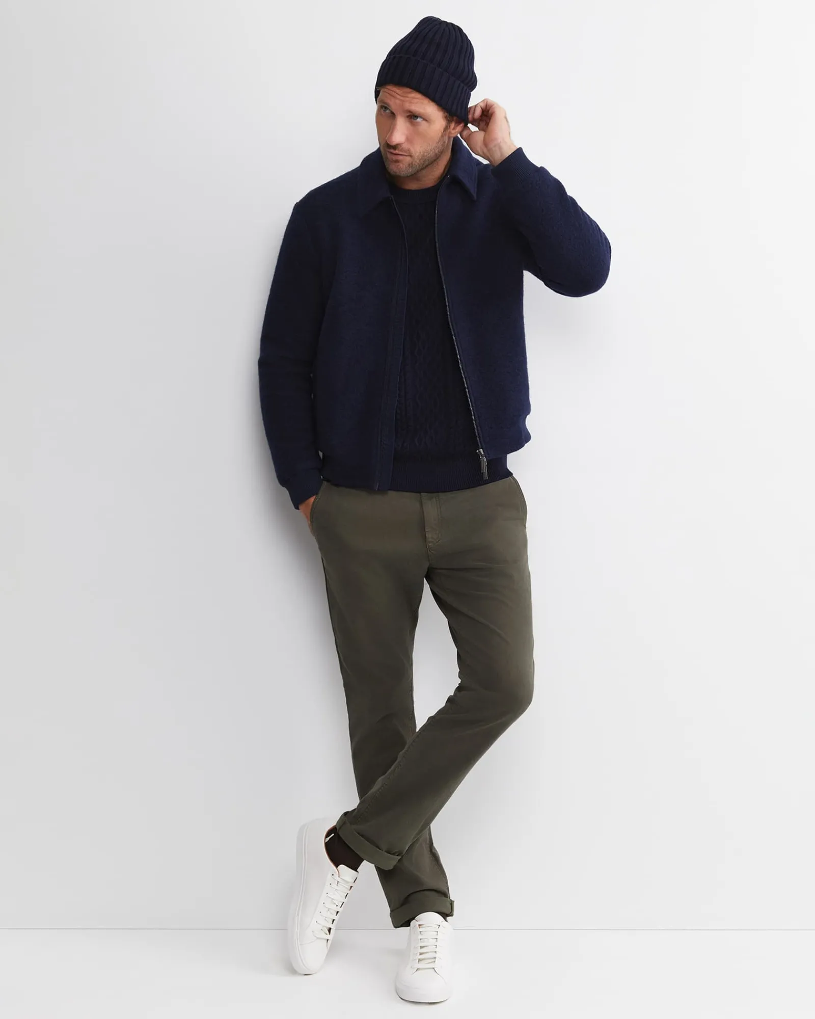 Clearance Sportscraft Stephen Bomber Jacket in Navy