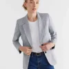 New Sportscraft Stina Check Blazer in Navywhite Navy/white