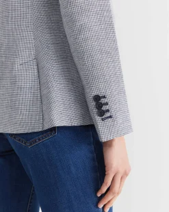 New Sportscraft Stina Check Blazer in Navywhite Navy/white