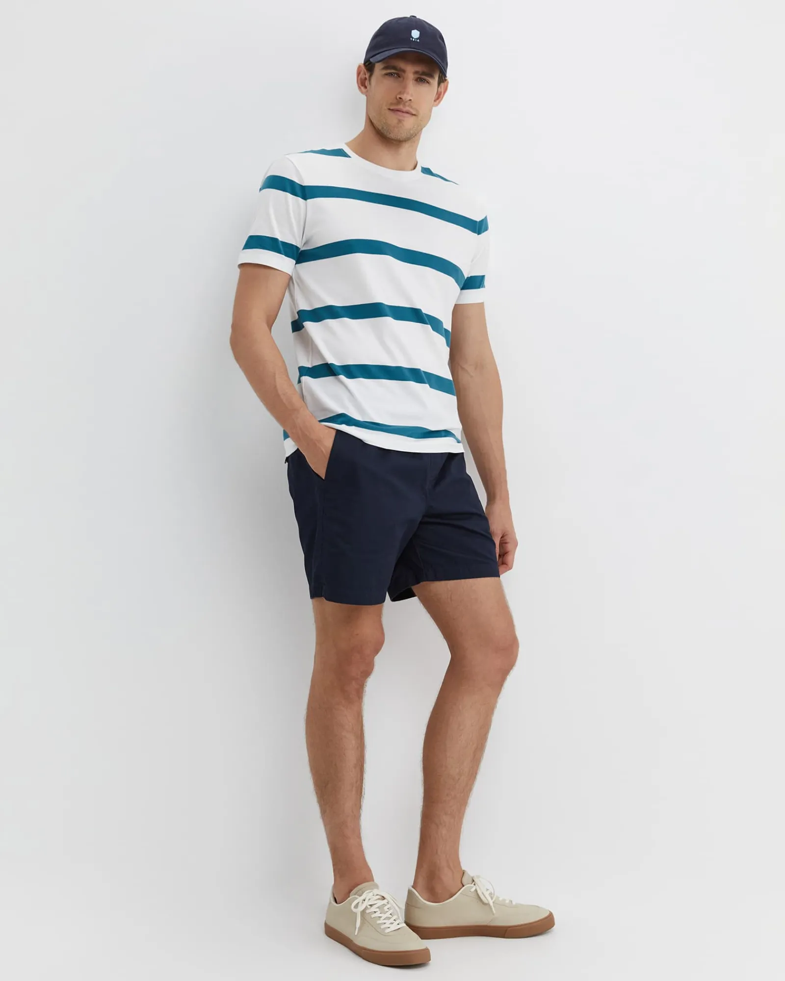 Fashion Sportscraft Sullivan Stripe Tee in Whiteteal White/teal