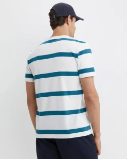 Fashion Sportscraft Sullivan Stripe Tee in Whiteteal White/teal