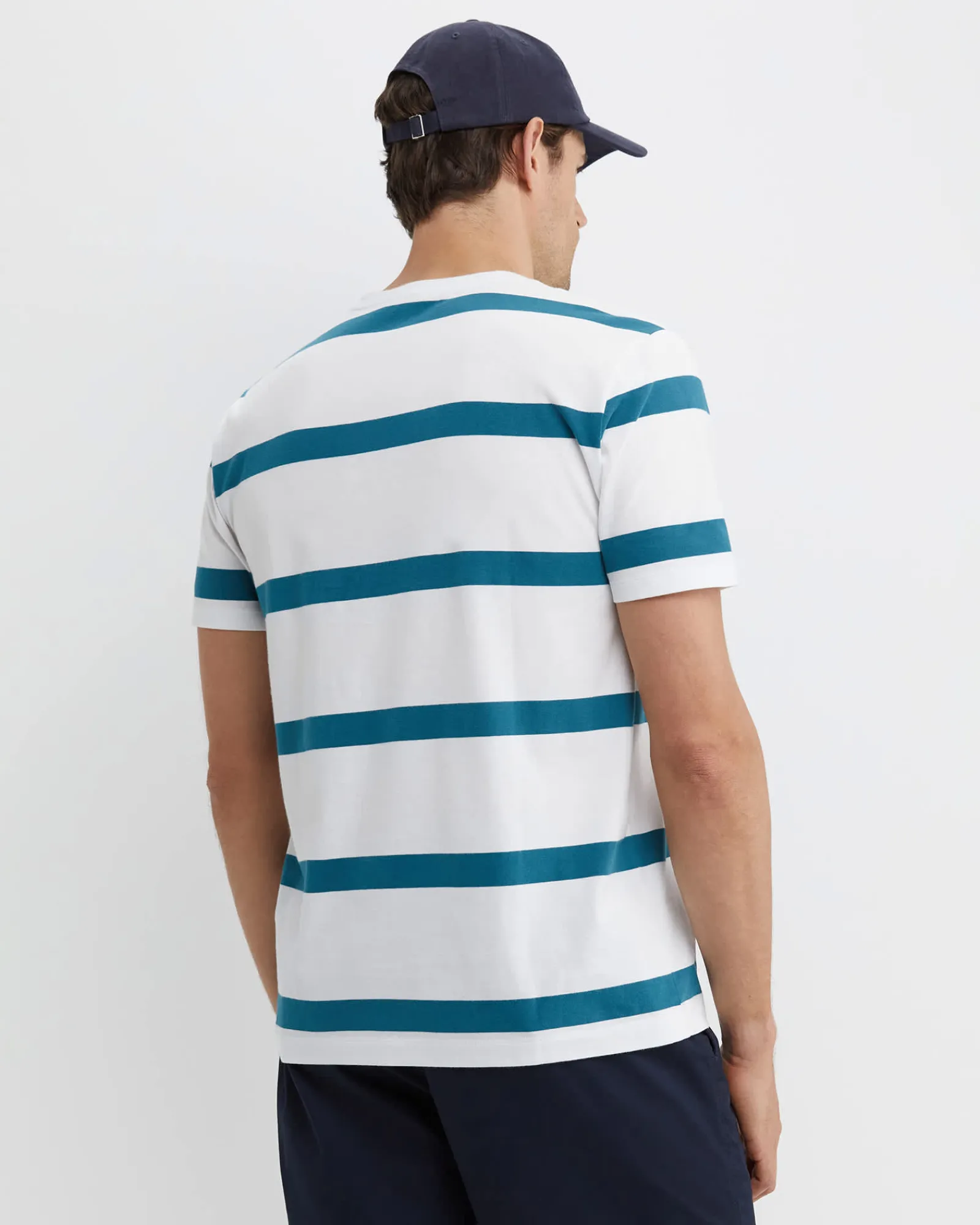 Fashion Sportscraft Sullivan Stripe Tee in Whiteteal White/teal