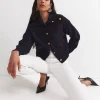 Sale Sportscraft Sunshine Collared Merino Cardigan in Navy