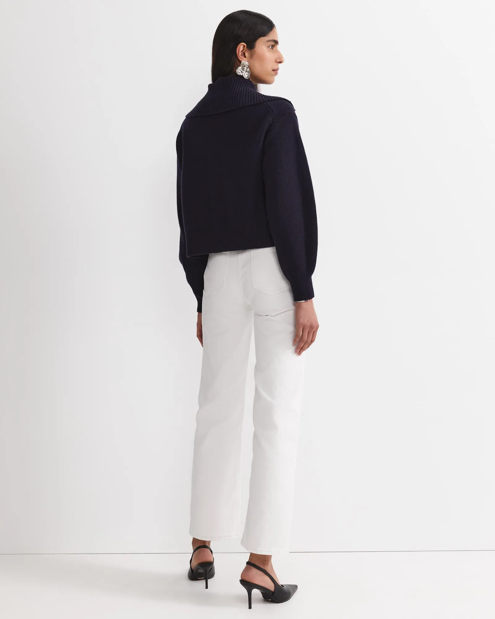 Sale Sportscraft Sunshine Collared Merino Cardigan in Navy