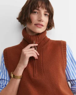 Hot Sportscraft Sunshine Collared Sleeveless Vest in Toffee