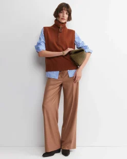 Hot Sportscraft Sunshine Collared Sleeveless Vest in Toffee