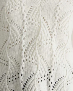 New Sportscraft Sunshine Open Knit Wool Vest in Winter White WinterWhite