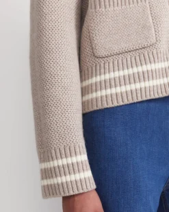 Fashion Sportscraft Sunshine Textured Stitch Cardigan in Mink