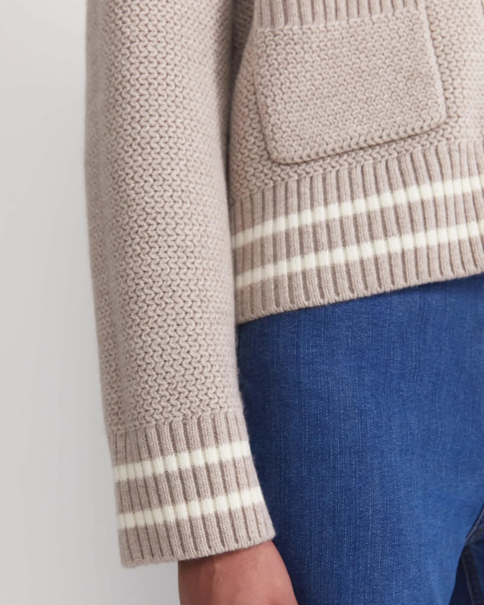 Fashion Sportscraft Sunshine Textured Stitch Cardigan in Mink