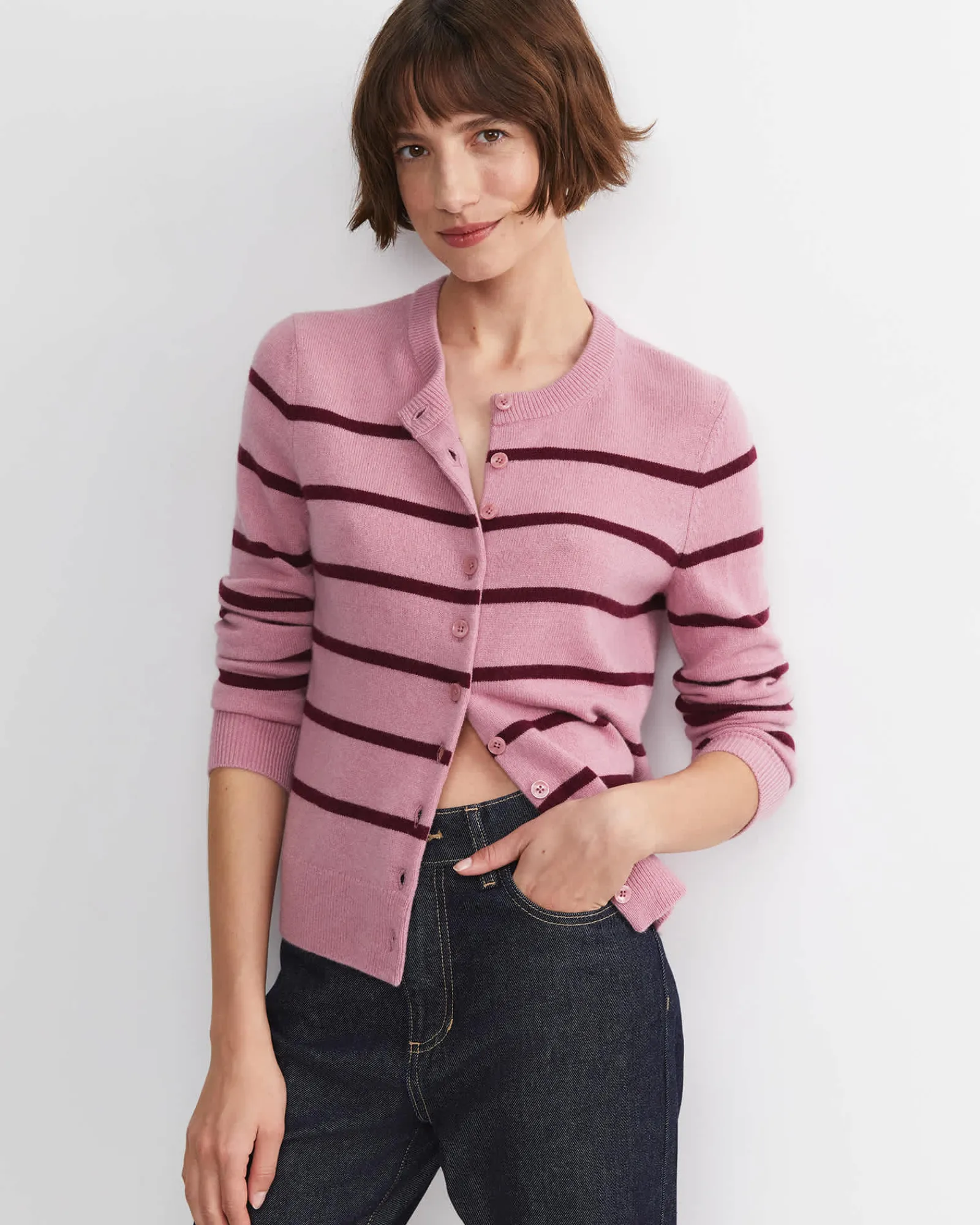 Discount Sportscraft Sunshine Wool Cardigan in Pink Multi PinkMulti