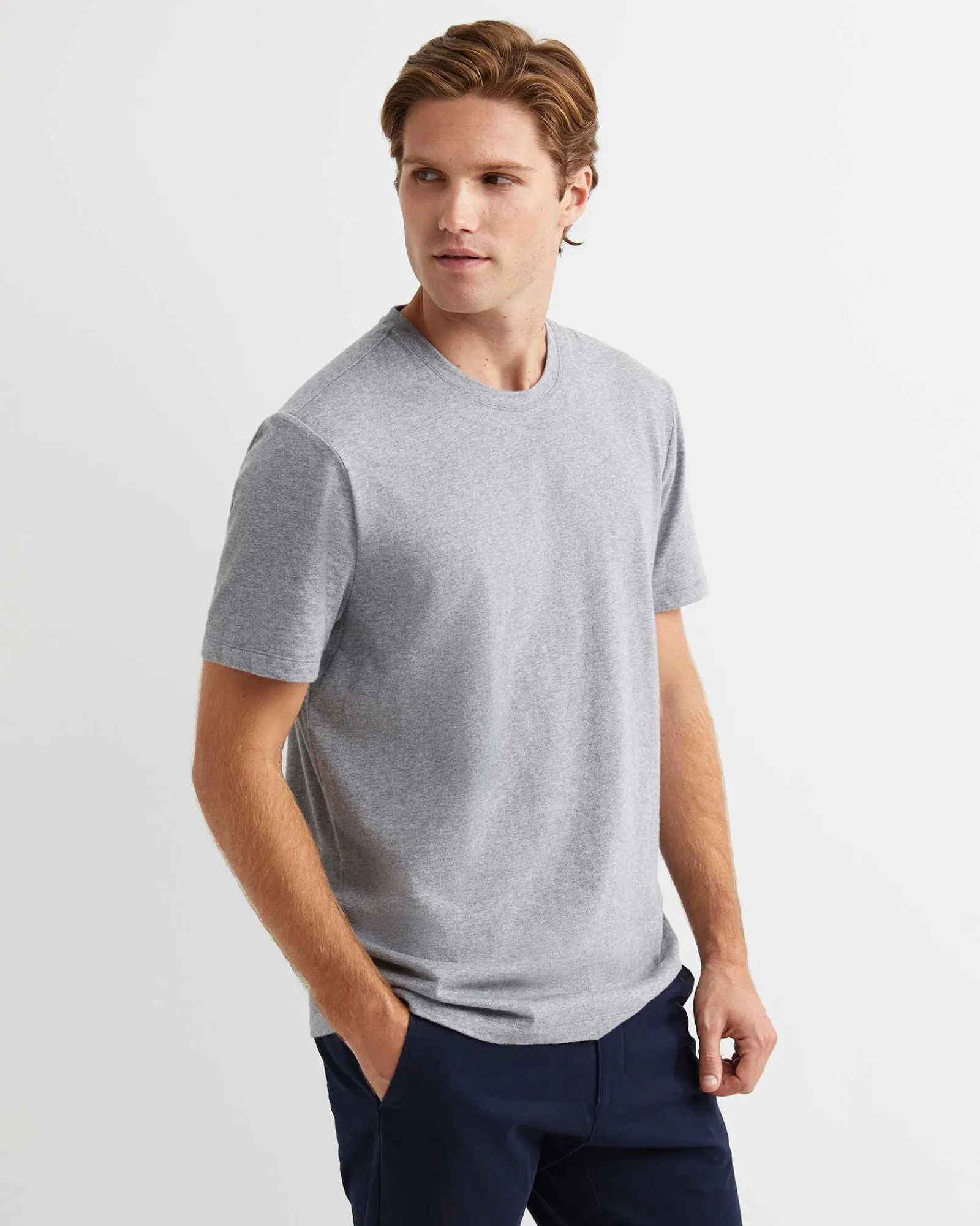 New Sportscraft Supersoft Melange Tee in Grey Melange GreyMelange