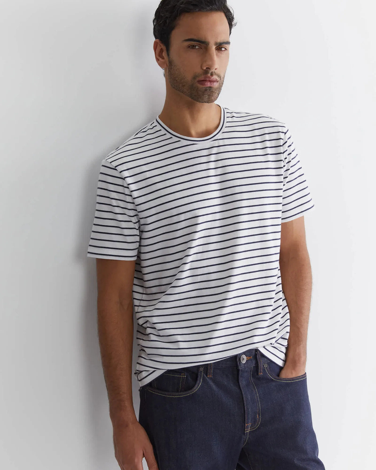 Sale Sportscraft Supersoft Stripe Tee in Whitenavy White/navy