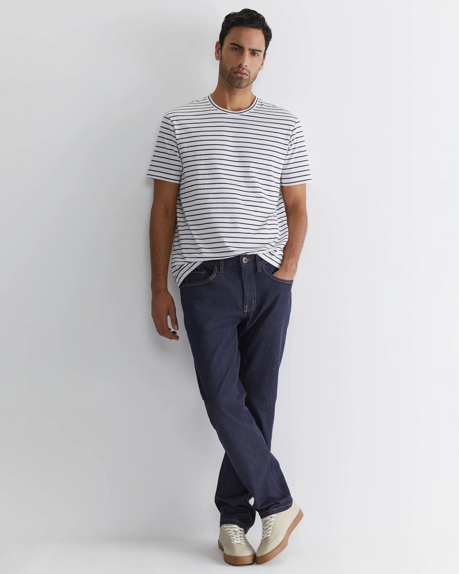 Sale Sportscraft Supersoft Stripe Tee in Whitenavy White/navy