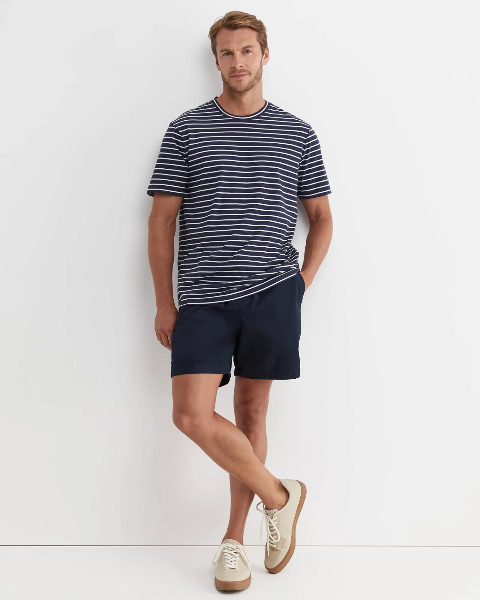 New Sportscraft Supersoft Tee in Navywhite Navy/white