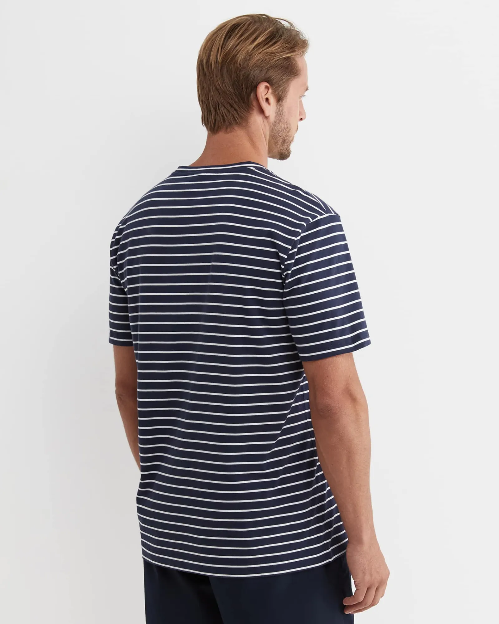 New Sportscraft Supersoft Tee in Navywhite Navy/white