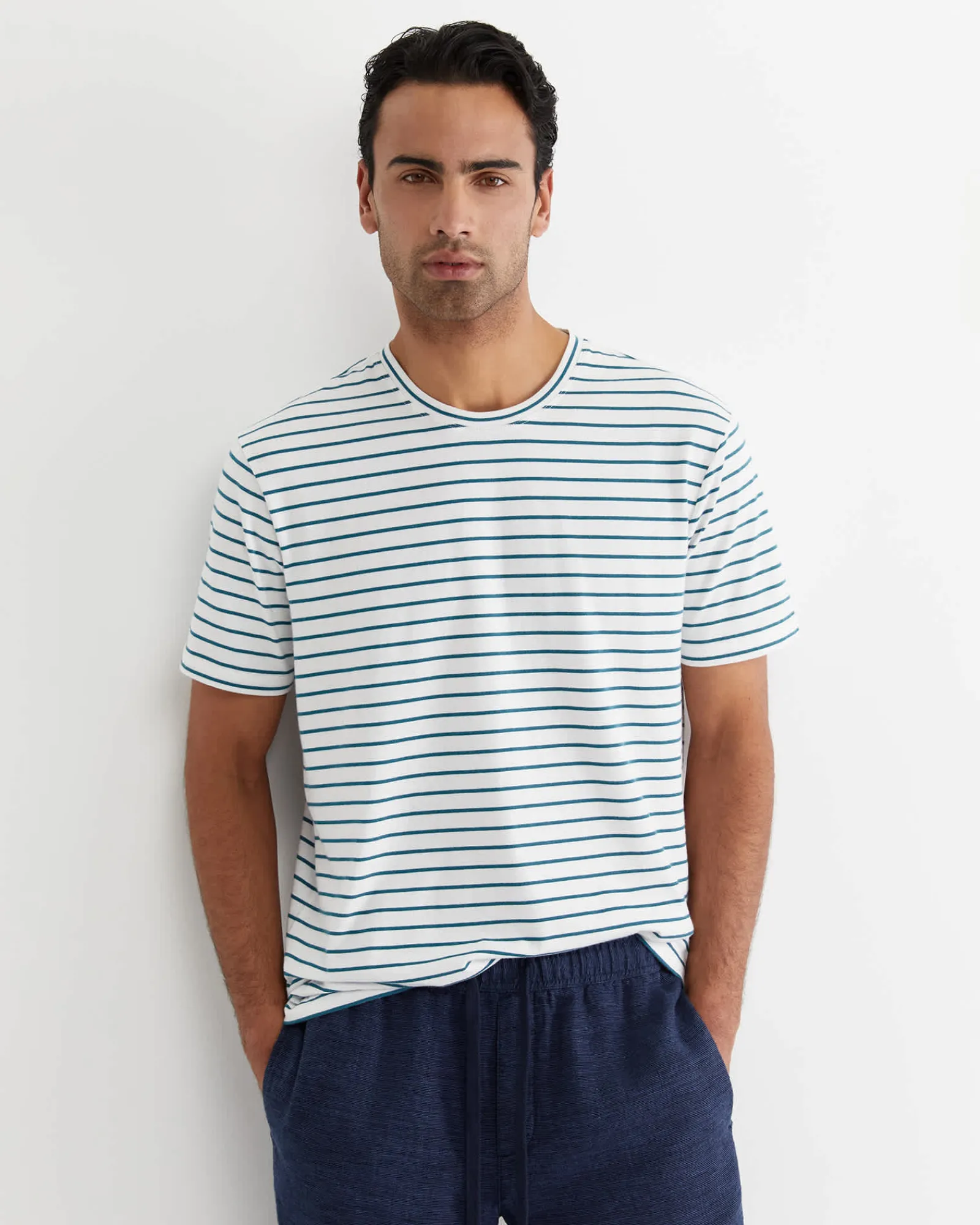 Hot Sportscraft Supersoft Tee in Whiteteal White/teal