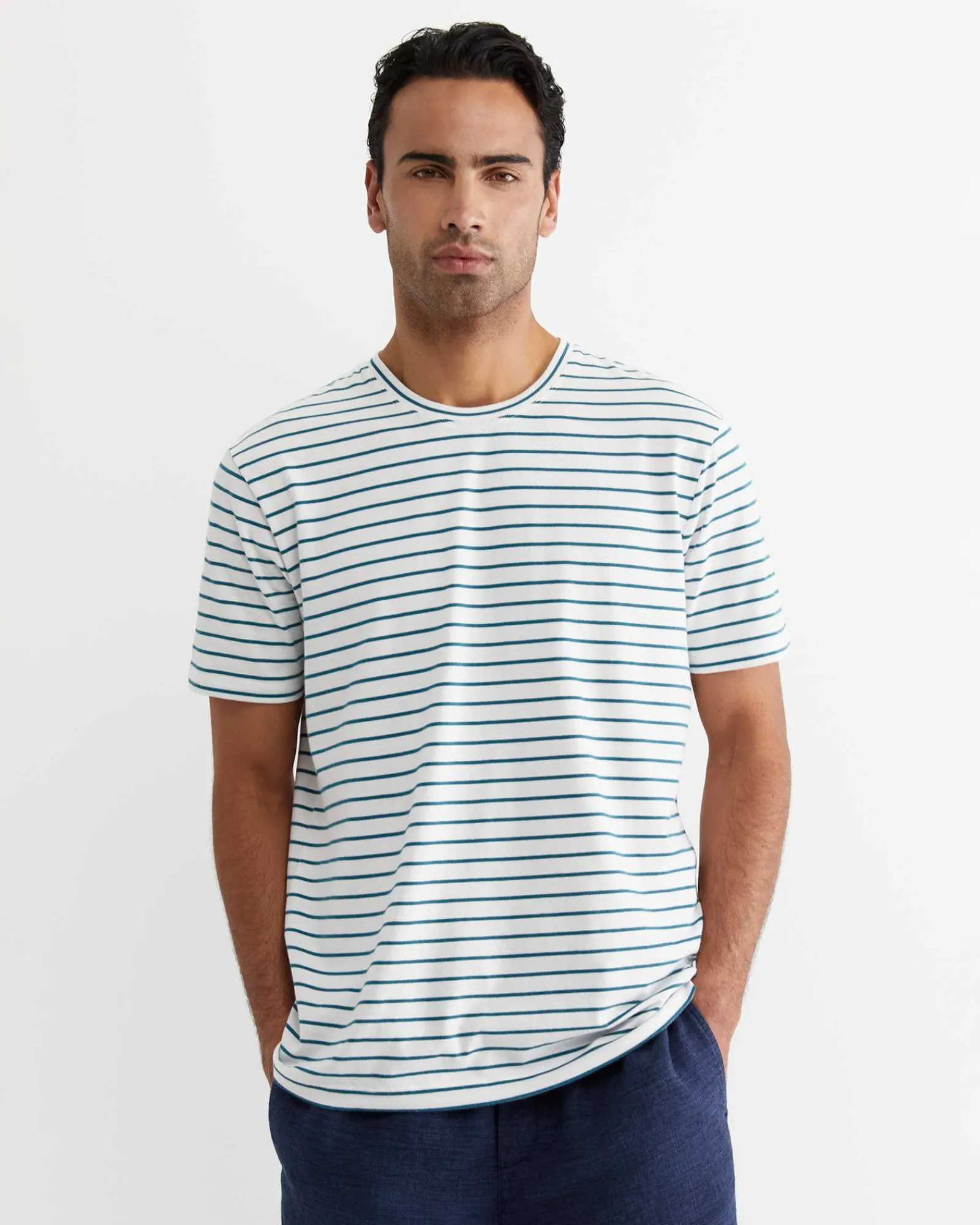Hot Sportscraft Supersoft Tee in Whiteteal White/teal