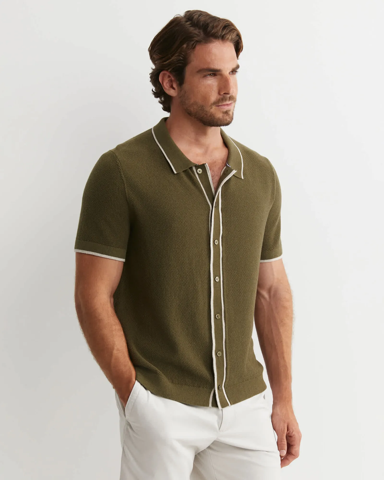 Discount Sportscraft Supple Short Sleeve Shirt in Khaki