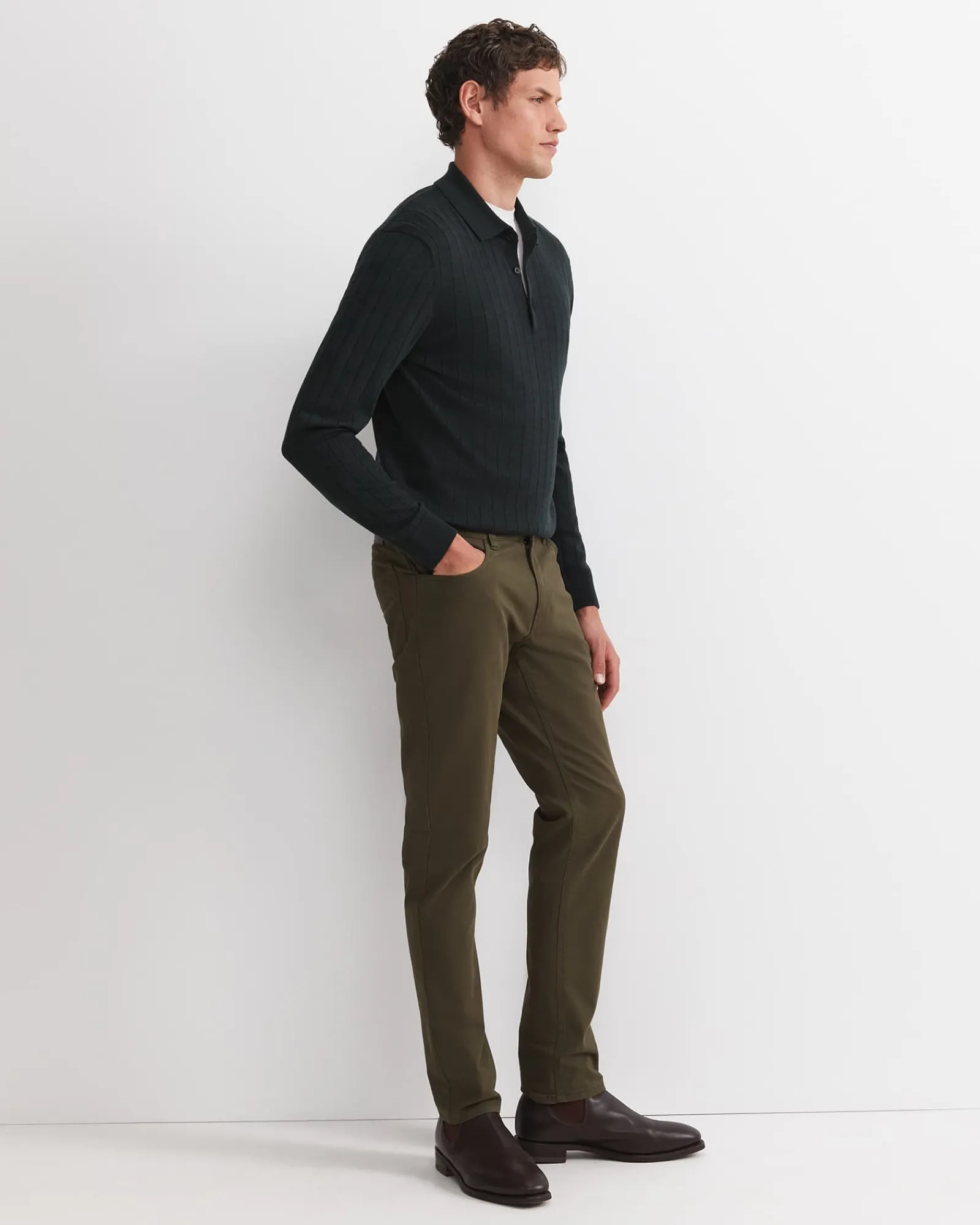 Sale Sportscraft Tapered Bedford Jean in Khaki