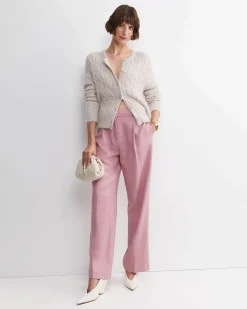 Outlet Sportscraft Tatiana Mohair Cable Cardigan in Oatmeal