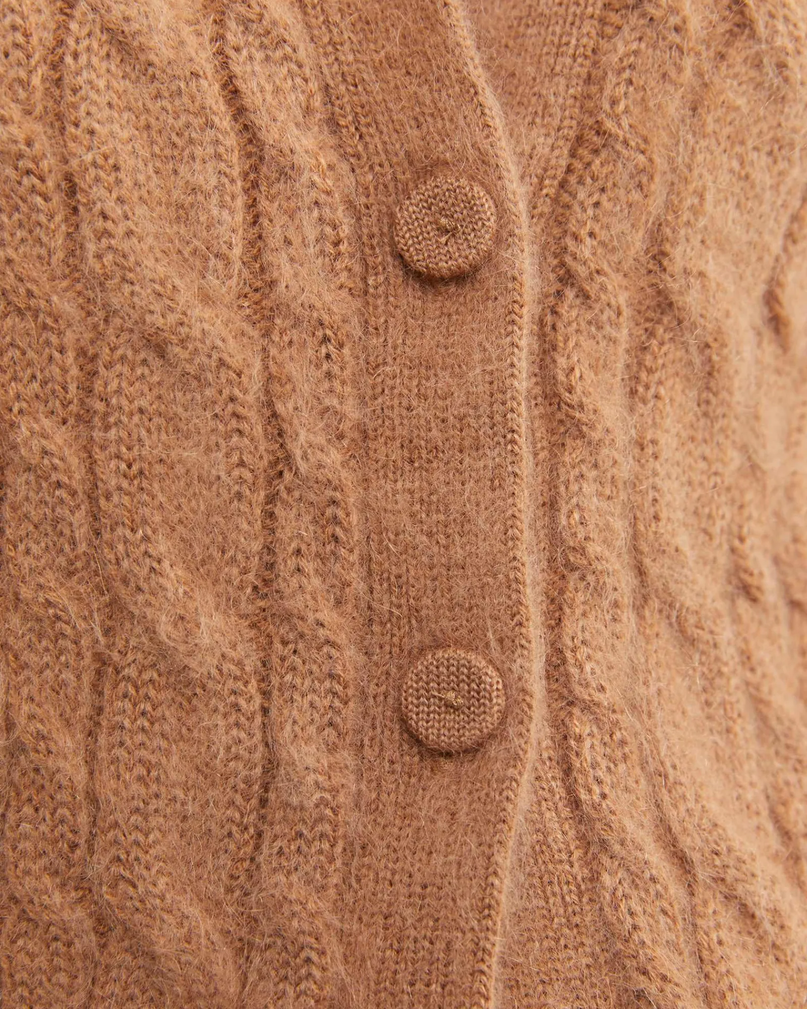 Fashion Sportscraft Tatiana Mohair Cable Cardigan in Camel