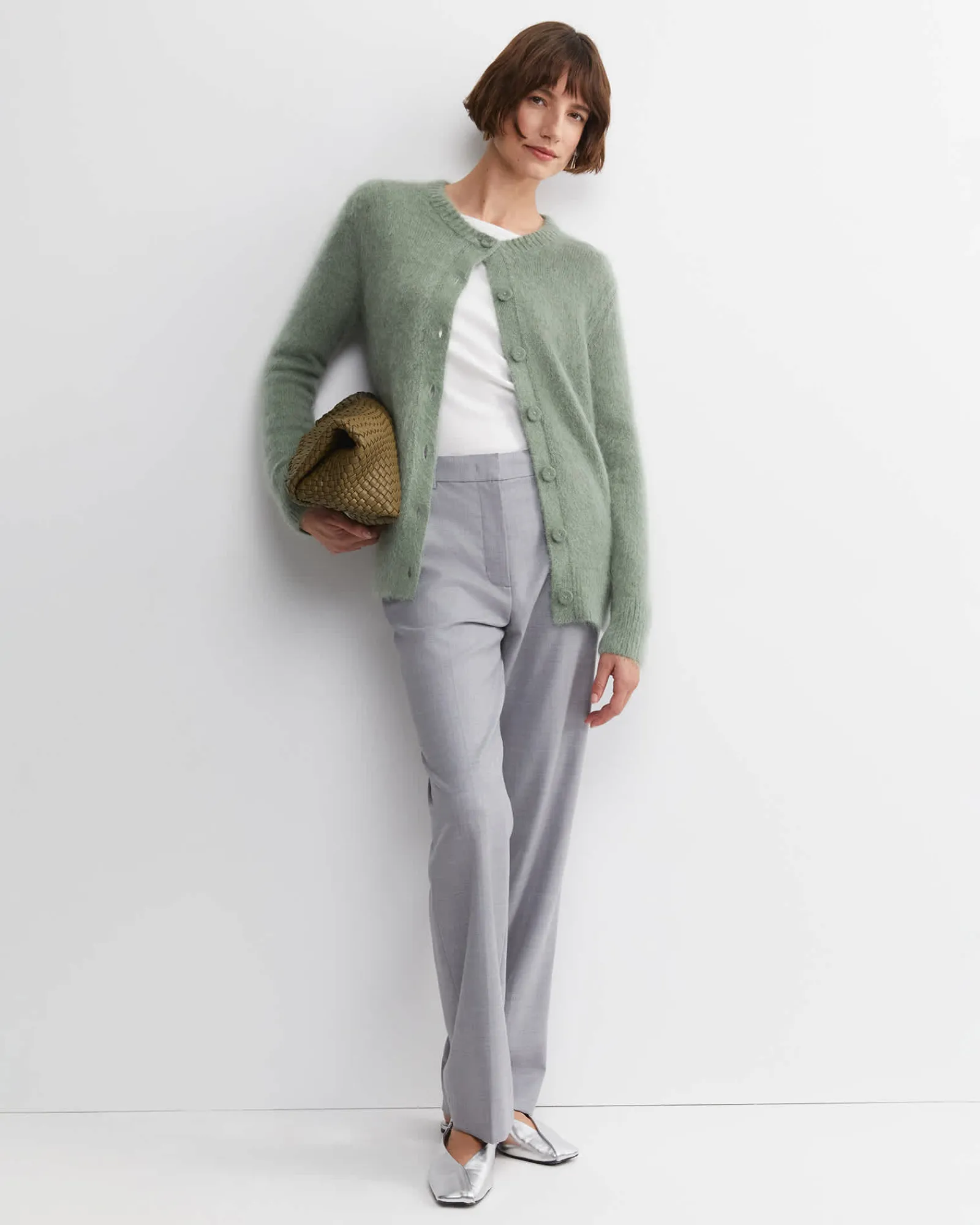 Sale Sportscraft Tatiana Mohair Long Cardigan in Sage