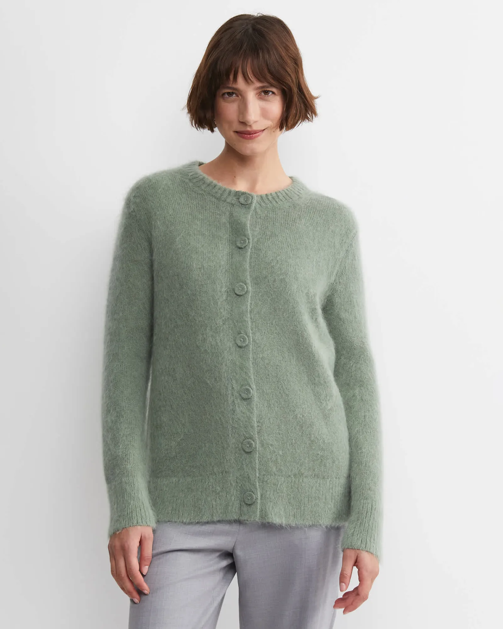 Sale Sportscraft Tatiana Mohair Long Cardigan in Sage