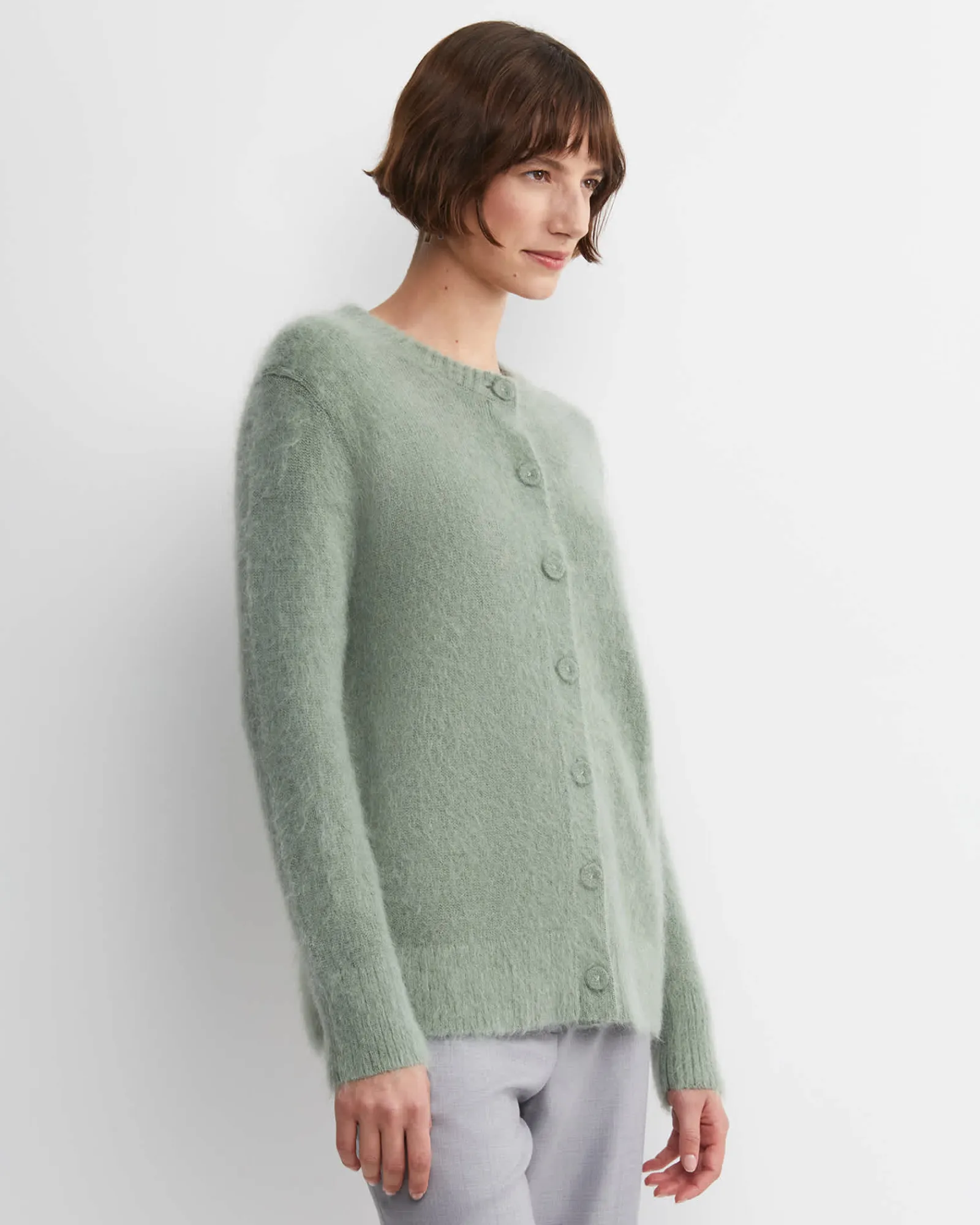 Sale Sportscraft Tatiana Mohair Long Cardigan in Sage