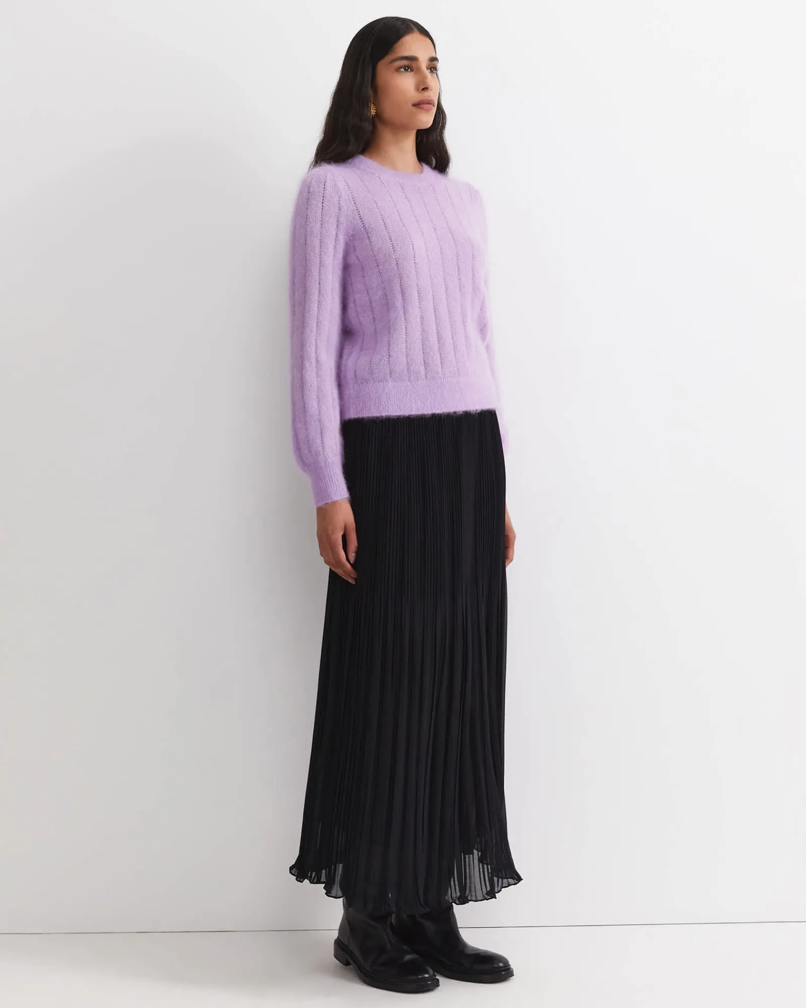 Best Sportscraft Tatiana Mohair Sparkle Sweater in Lilac