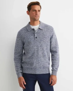 Best Sportscraft Todd Knit Polo in Blue Multi BlueMulti