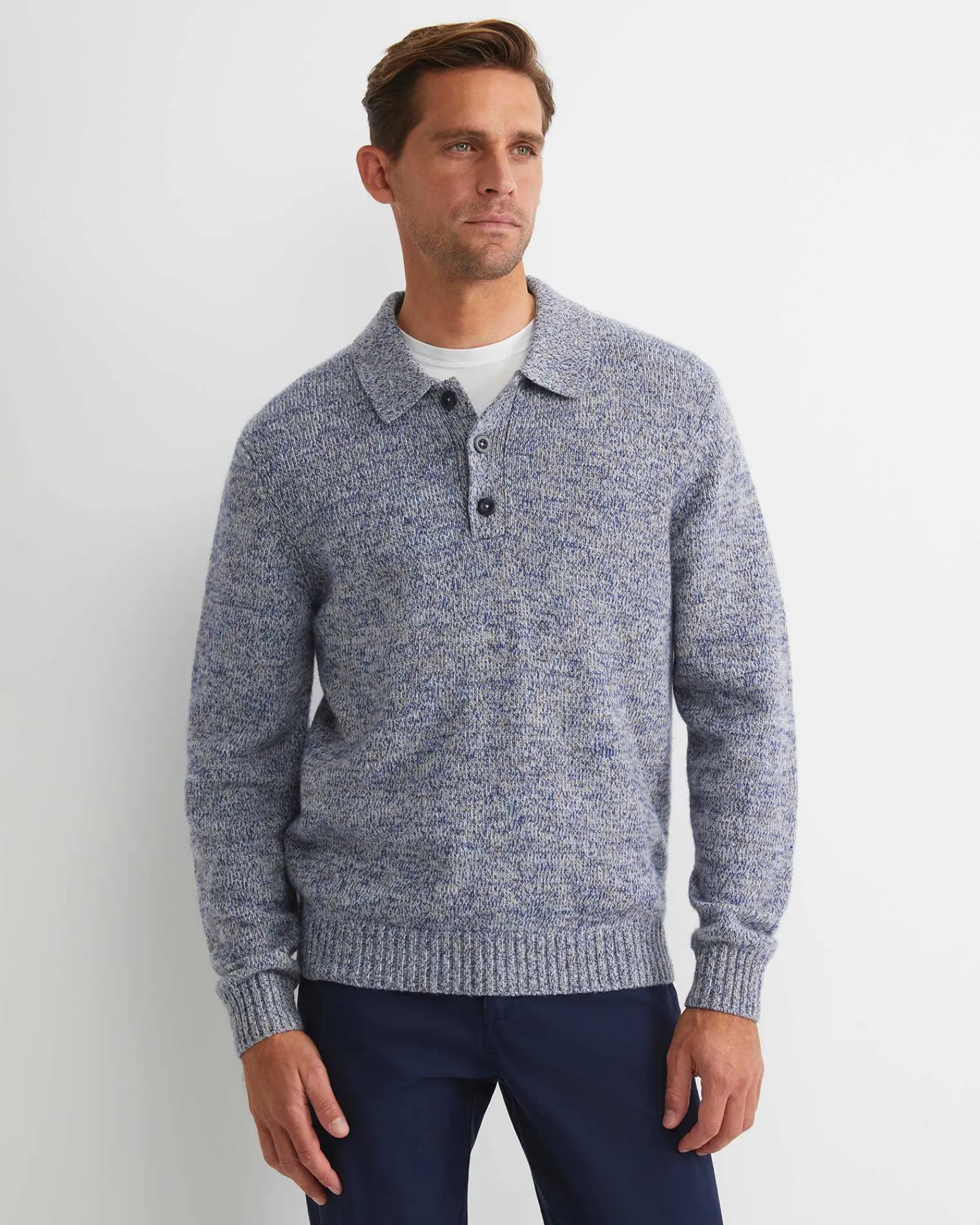 Best Sportscraft Todd Knit Polo in Blue Multi BlueMulti