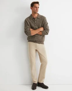 Discount Sportscraft Todd Knit Polo in Brown Multi BrownMulti