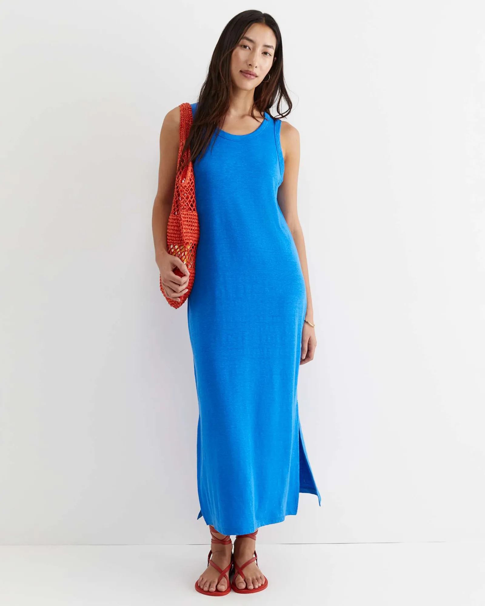 Hot Sportscraft Tonia Linen Tank Midi Dress in Peacock