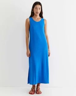 Hot Sportscraft Tonia Linen Tank Midi Dress in Peacock