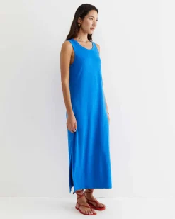Hot Sportscraft Tonia Linen Tank Midi Dress in Peacock
