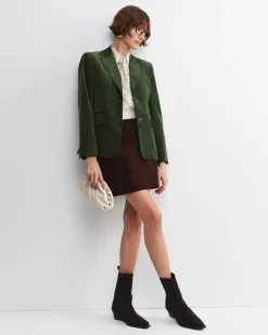 Sale Sportscraft Valentina Single Breasted Velvet Blazer in Sage