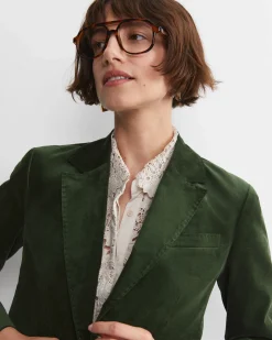Sale Sportscraft Valentina Single Breasted Velvet Blazer in Sage