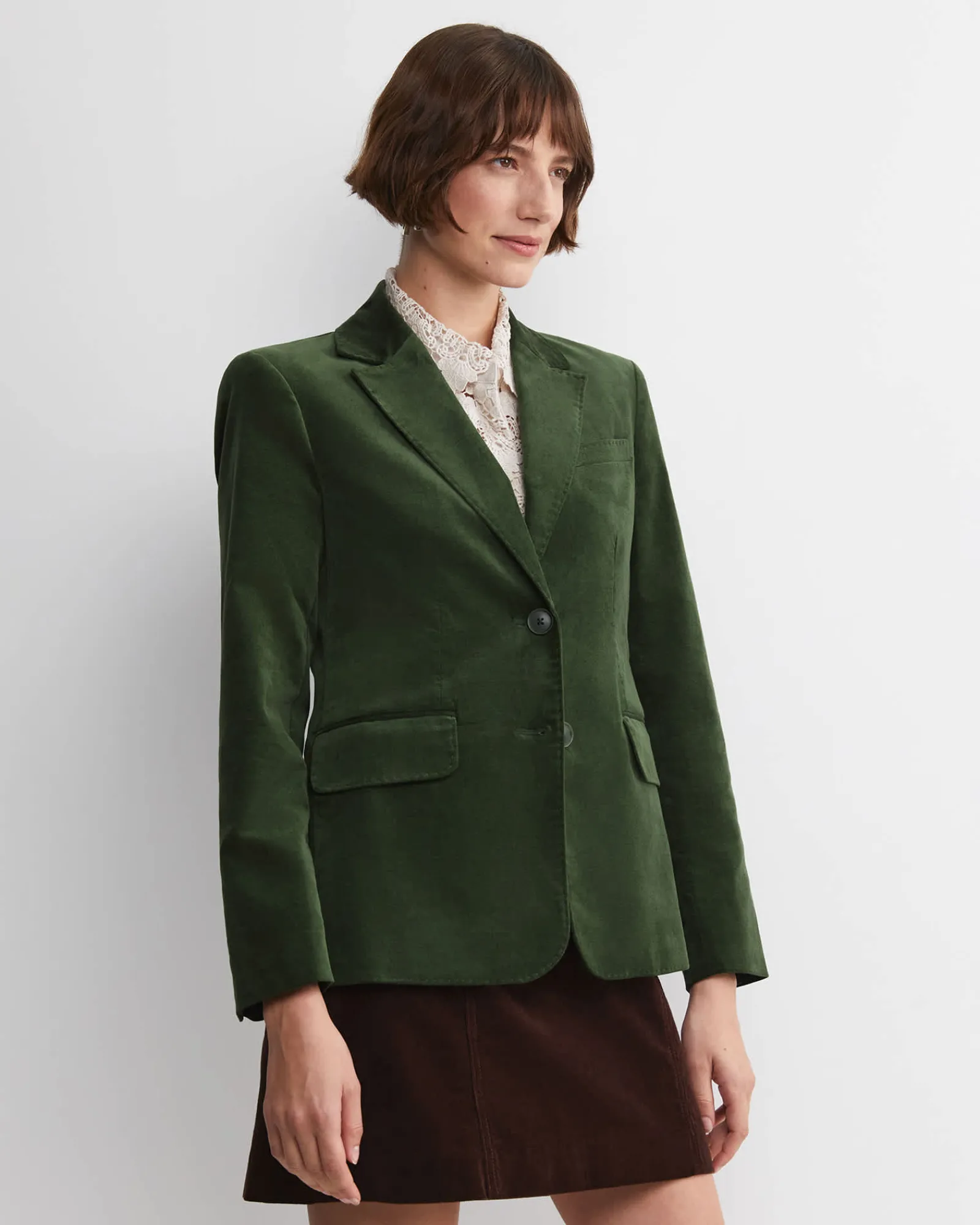 Sale Sportscraft Valentina Single Breasted Velvet Blazer in Sage