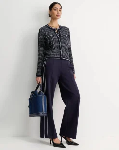 Fashion Sportscraft Wool Cotton Lady Jacket in Navywhite Navy/white