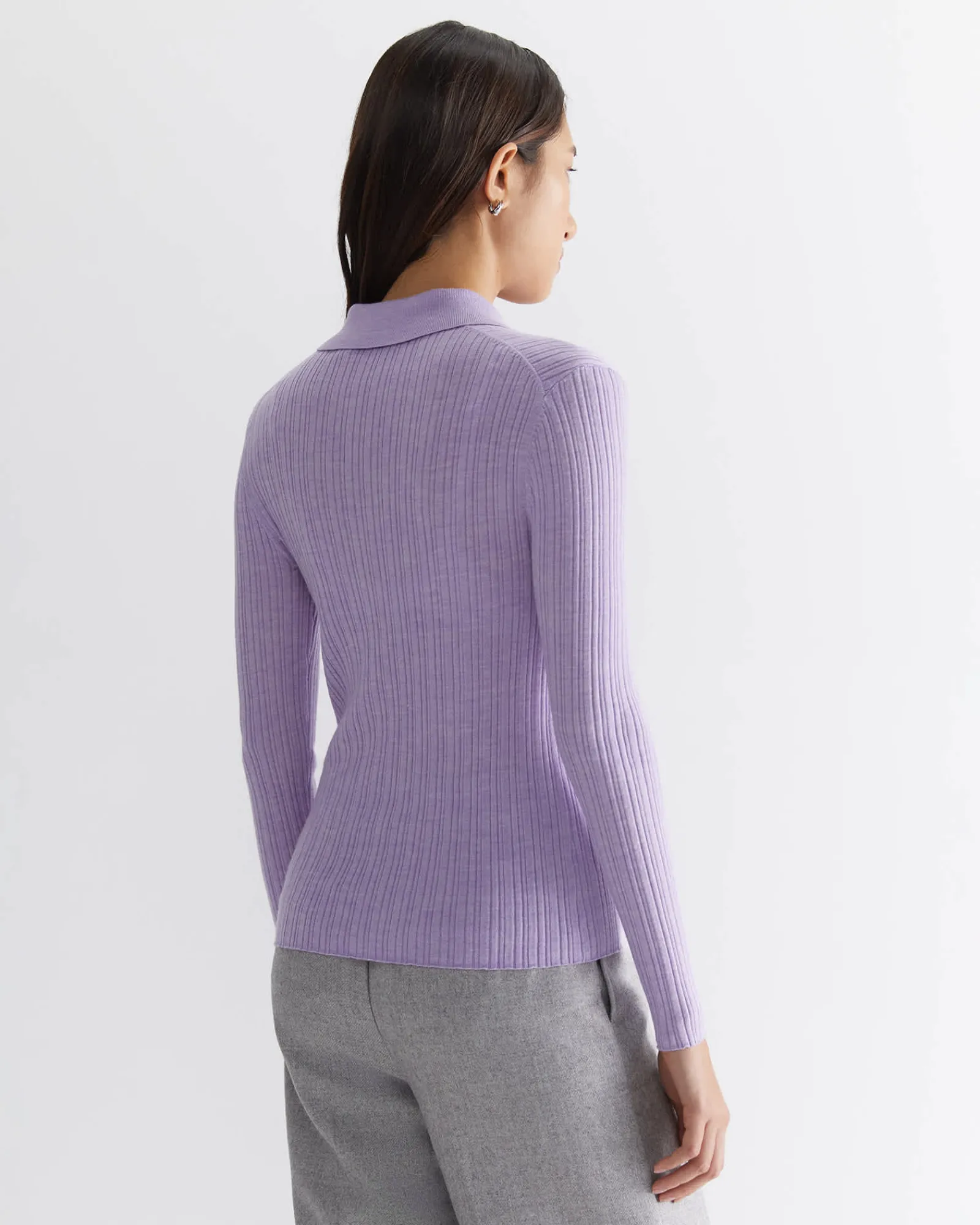 New Sportscraft Wool Silk Polo in Lavender